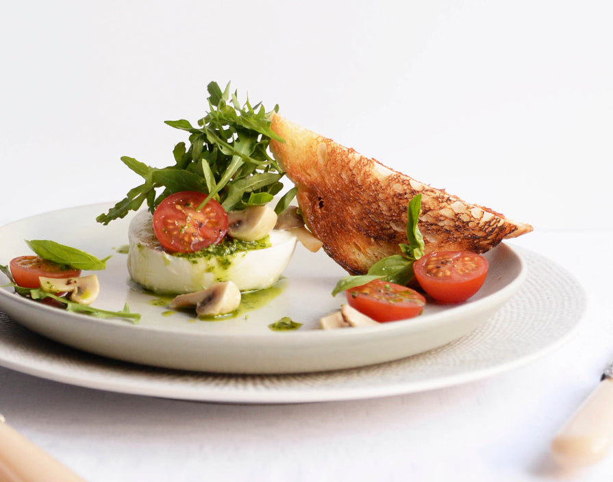Burrata met pesto vinaigrette