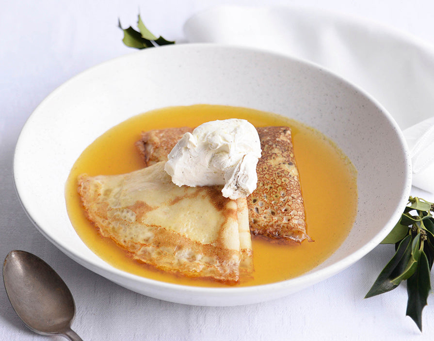 Crêpes Suzette met vijgenazijn