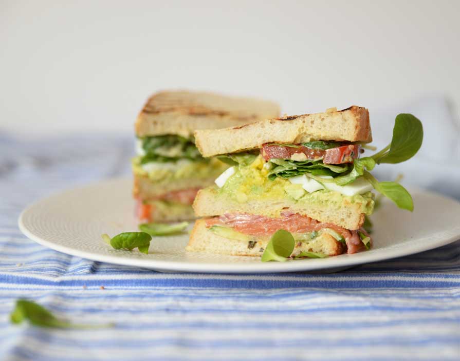 Clubsandwich met zalm