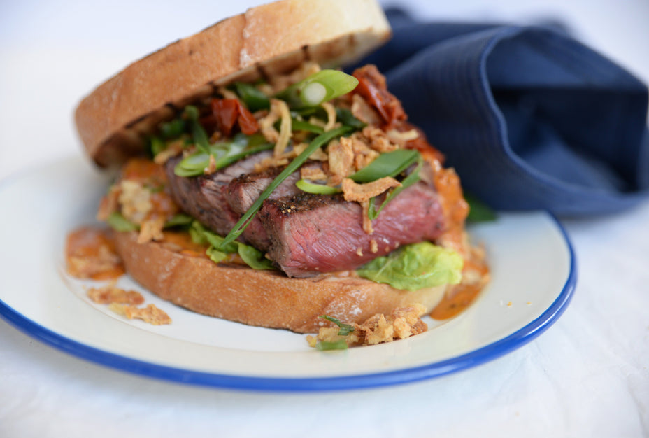 Peppersteak-sandwich