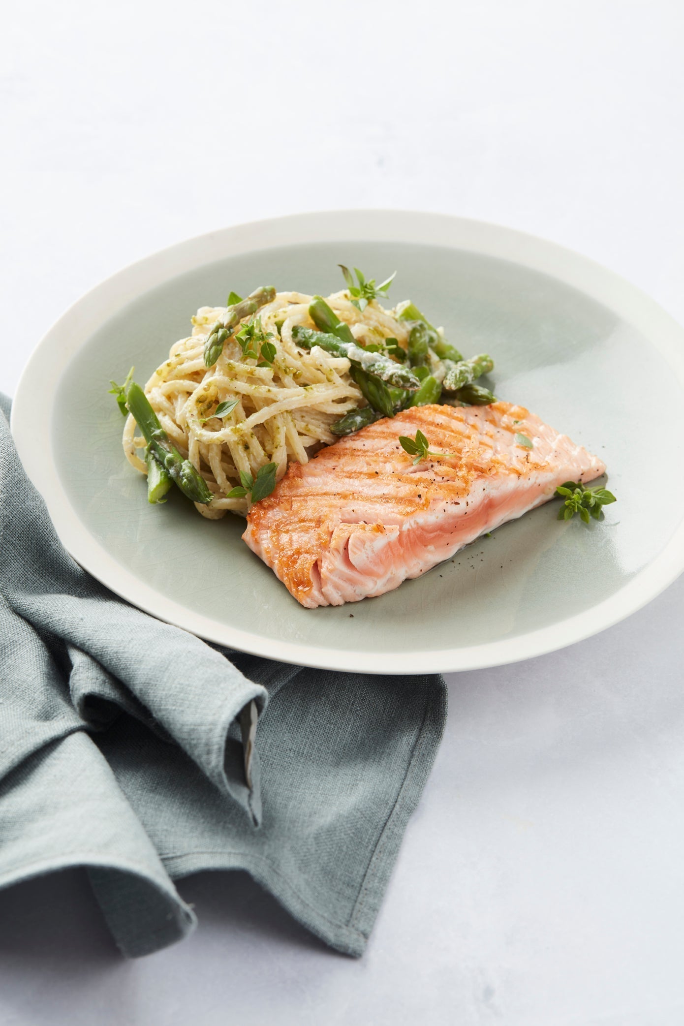 Pasta met zalm