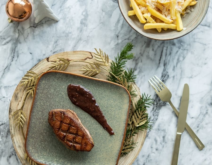 Eendenborst met Cumberland Sauce