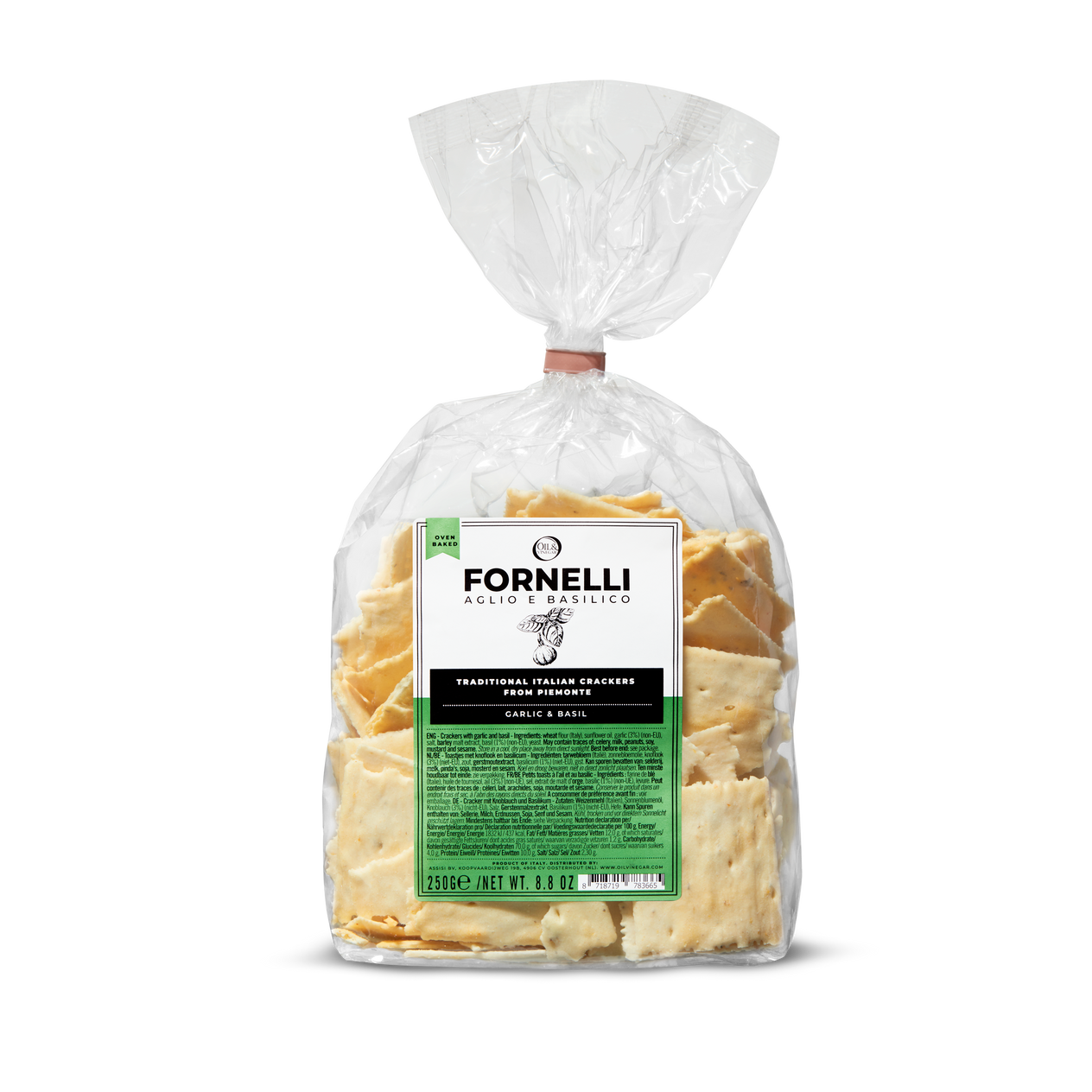 Minicrackers met Basilicum & Knoflook - 250g