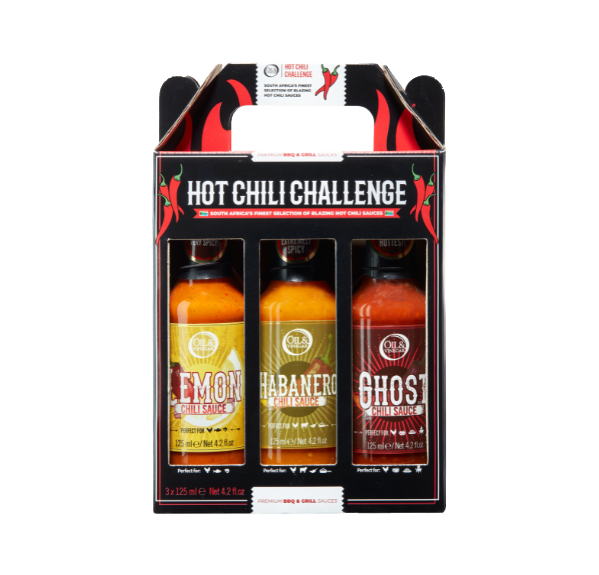 Hot Chili Challenge – Cadeauset met 3 Chilisauzen - 3x125ml