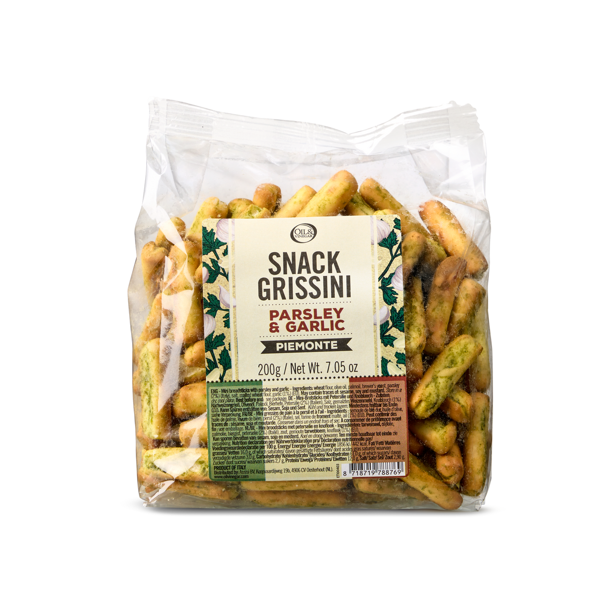 Grissini Piemonte - Broodstengels met Knoflook en Peterselie - 200g