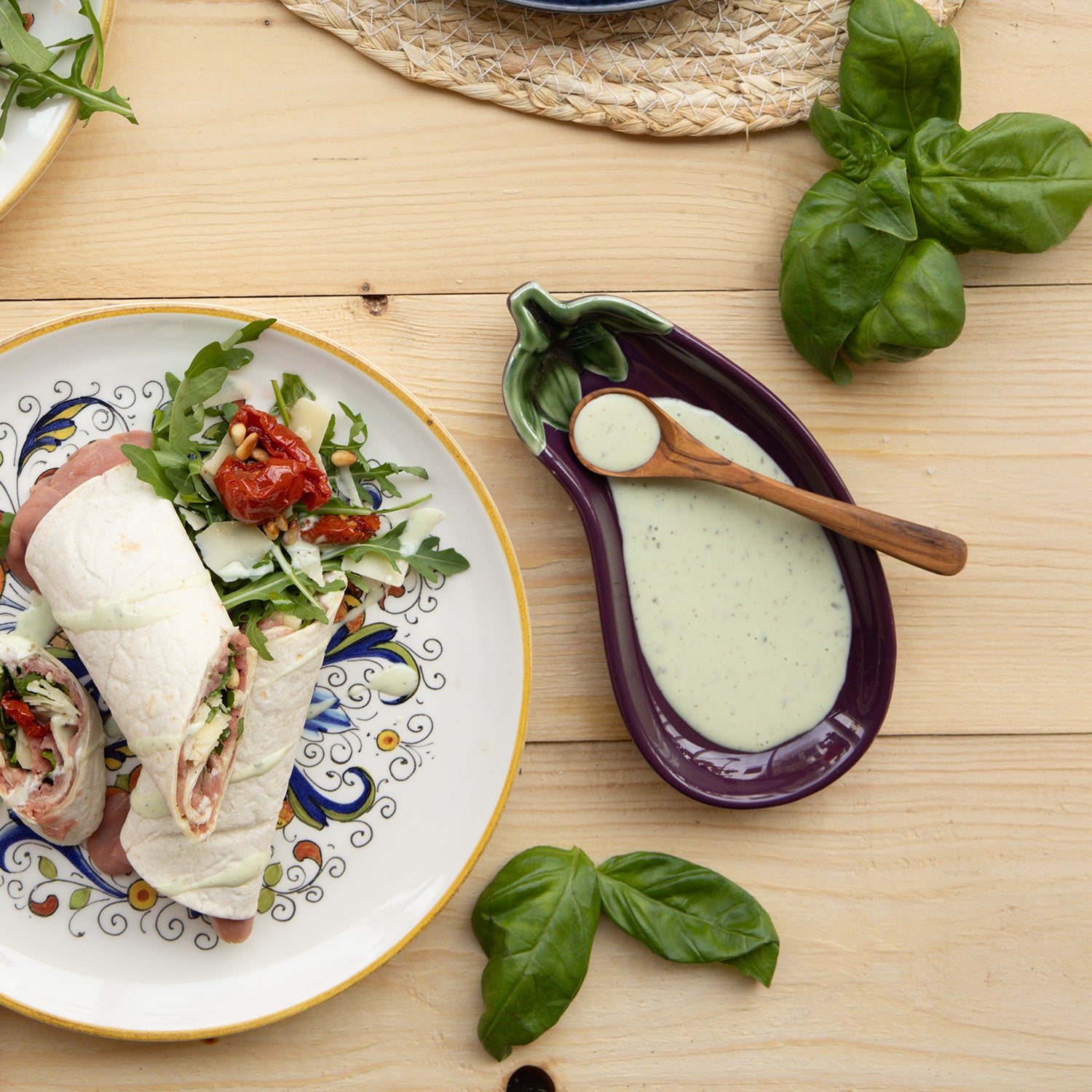 Aubergine bord - 19x10x2cm