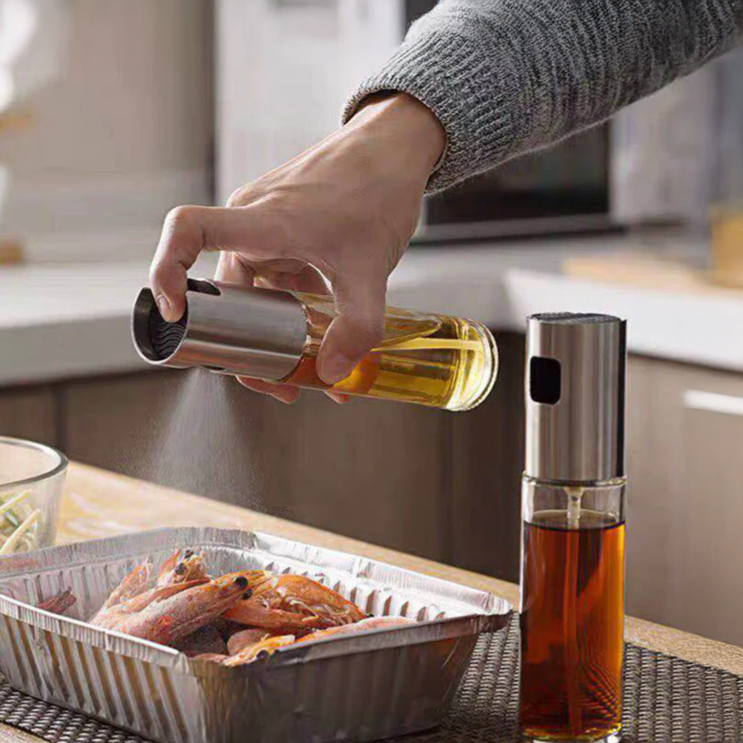 Glazen sprayfles voor olie en azijn - 100ml