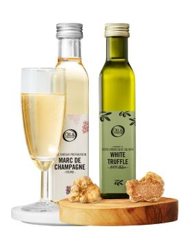Marc-de-champagne-azijn & Extra vierge olijfolie met witte truffel 